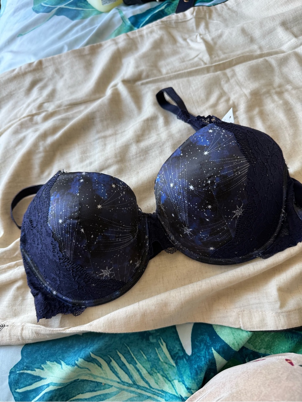 Adore Me Navy Starfield Lace Underwire Bra